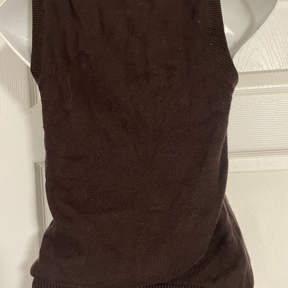 Y2K Tommy Hilfiger pink and brown knit sweater vest size XS - Picture 3 of 3